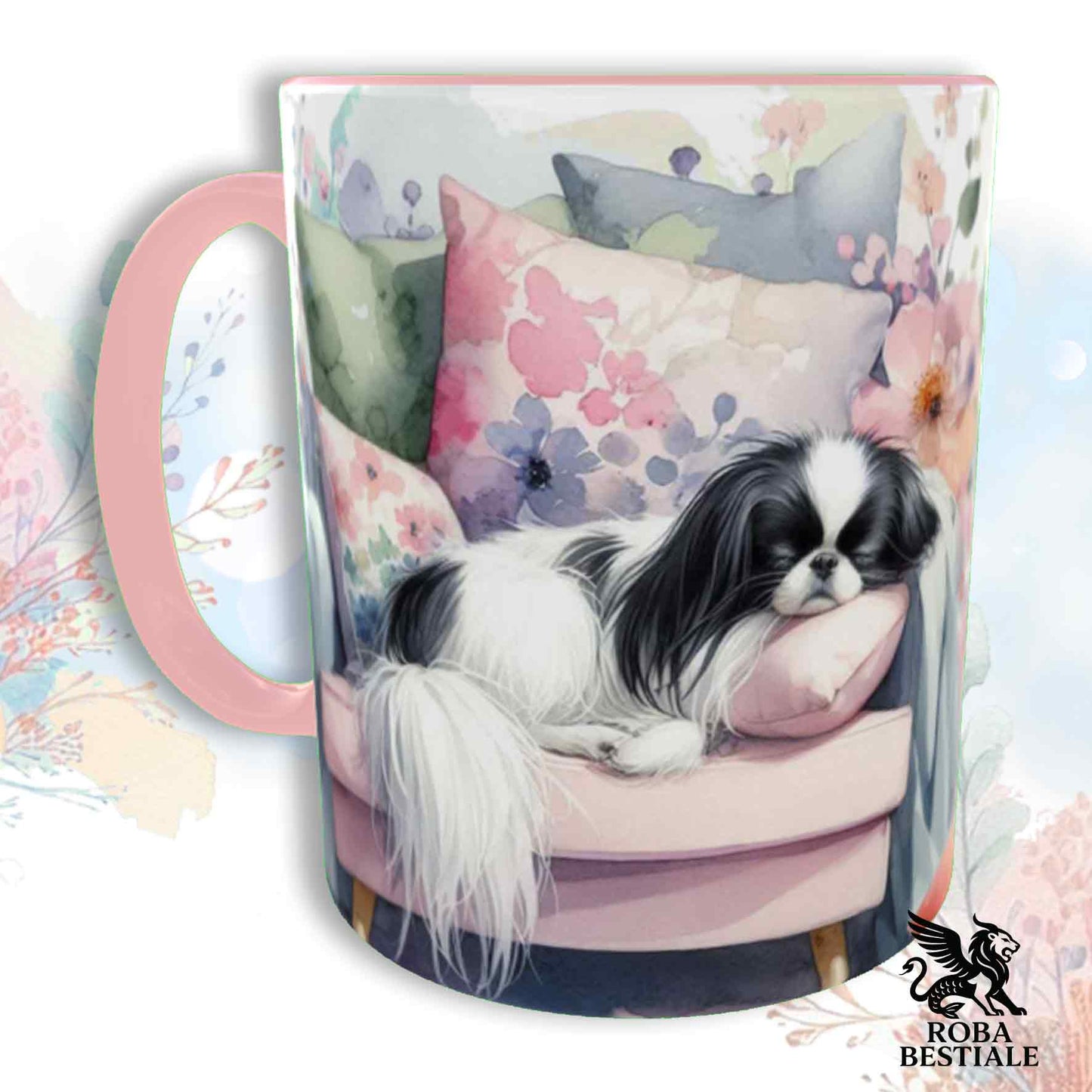 SOFT LIFE Mug - JAPANESE CHIN Black and White - Ceramic, color of your choice - 330 ml