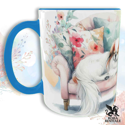 SOFT LIFE Mug - JAPANESE CHIN White and Red - Ceramic, color of your choice - 330 ml