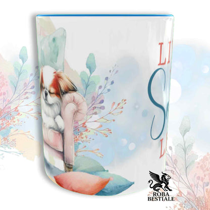 SOFT LIFE Mug - JAPANESE CHIN White and Red - Ceramic, color of your choice - 330 ml