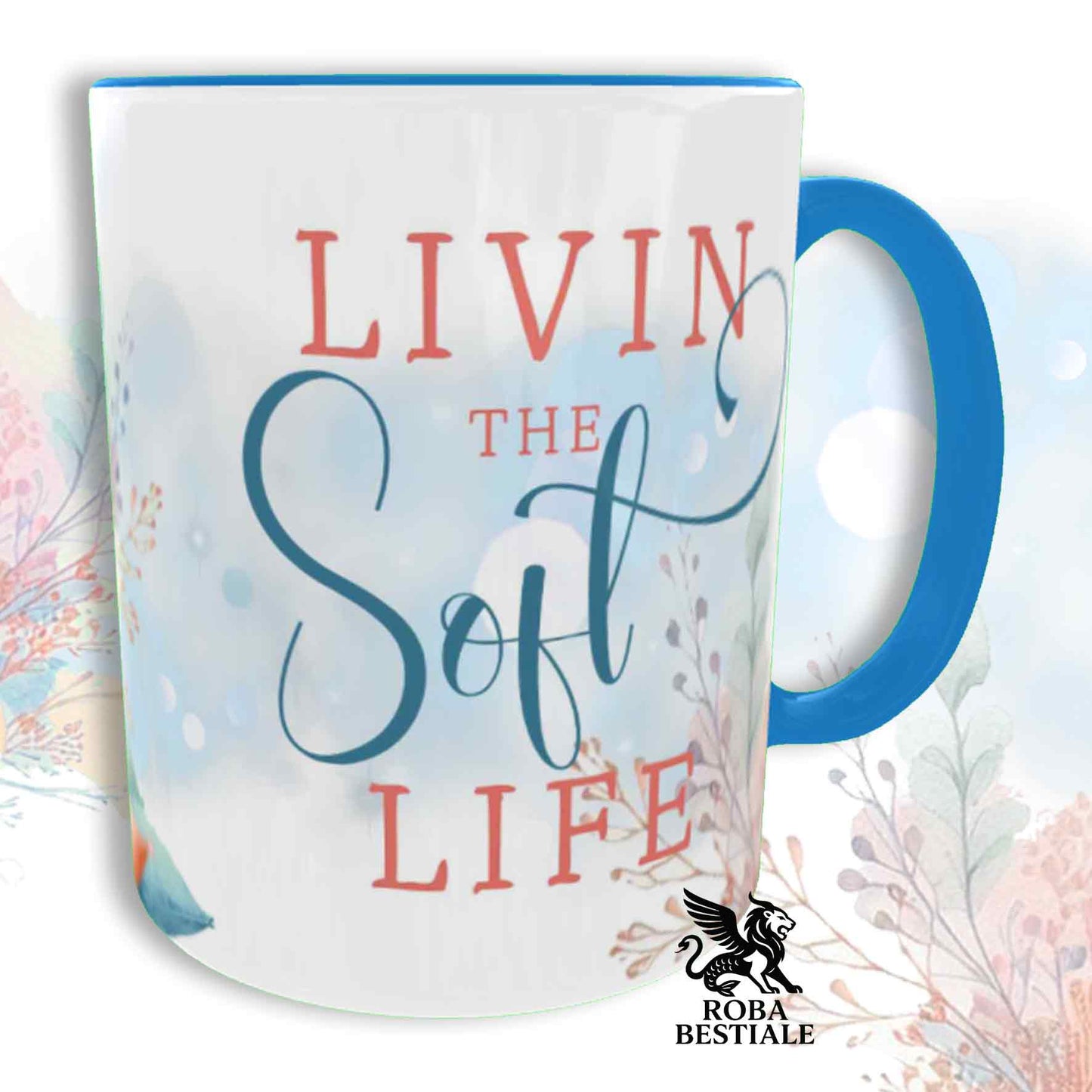 SOFT LIFE Mug - JAPANESE CHIN White and Red - Ceramic, color of your choice - 330 ml
