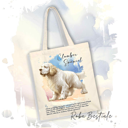 Shopper BEHAVIOR - CLUMBER SPANIEL - Diversi colori disponibili, 100% Cotone