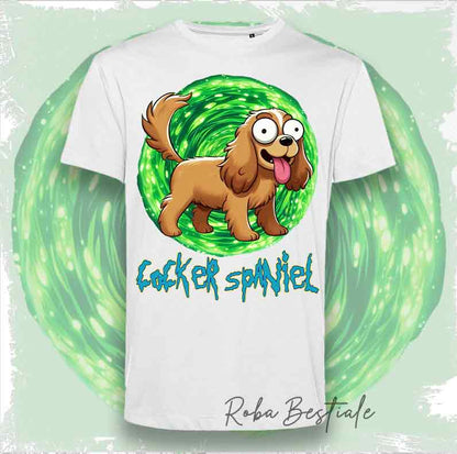 T-Shirt RICK & MORTY - COCKER SPANIEL INGLESE Rosso
