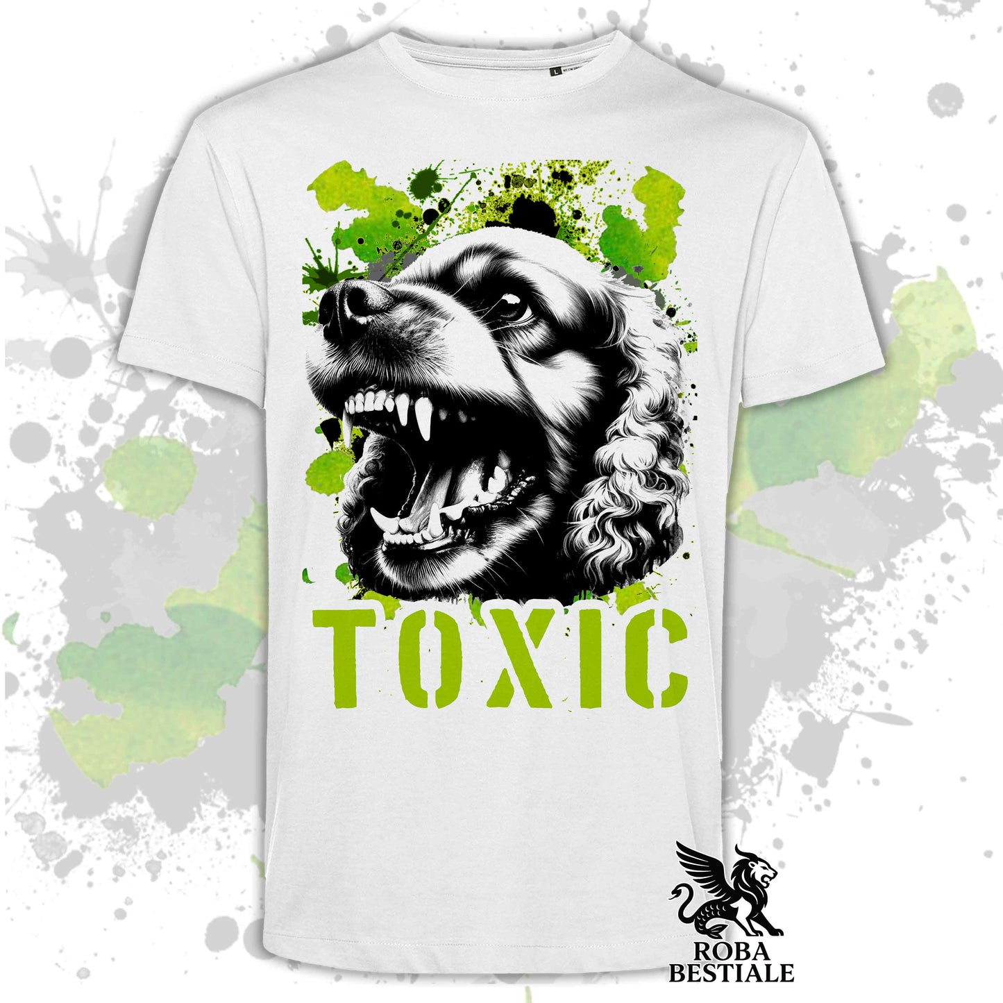TOXIC T-Shirt - ENGLISH COCKER SPANIEL - White or Beige, Men's or Women's - from XS to 5XL