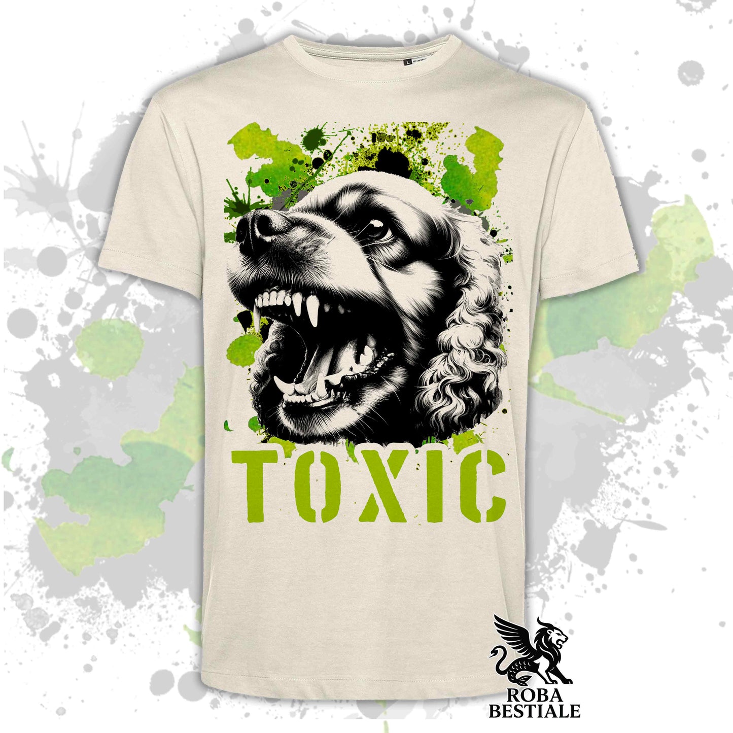 TOXIC T-Shirt - ENGLISH COCKER SPANIEL - White or Beige, Men's or Women's - from XS to 5XL