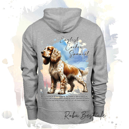 Felpa BEHAVIOR - COCKER SPANIEL INGLESE Arancio Roano - Standard FCI - Unisex - Grigia - dalla XS alla 3XL