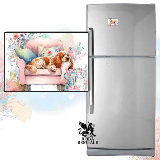 Calamita SOFT LIFE - COCKER SPANIEL INGLESE Arancio Roano - in MDF - 7x5 cm