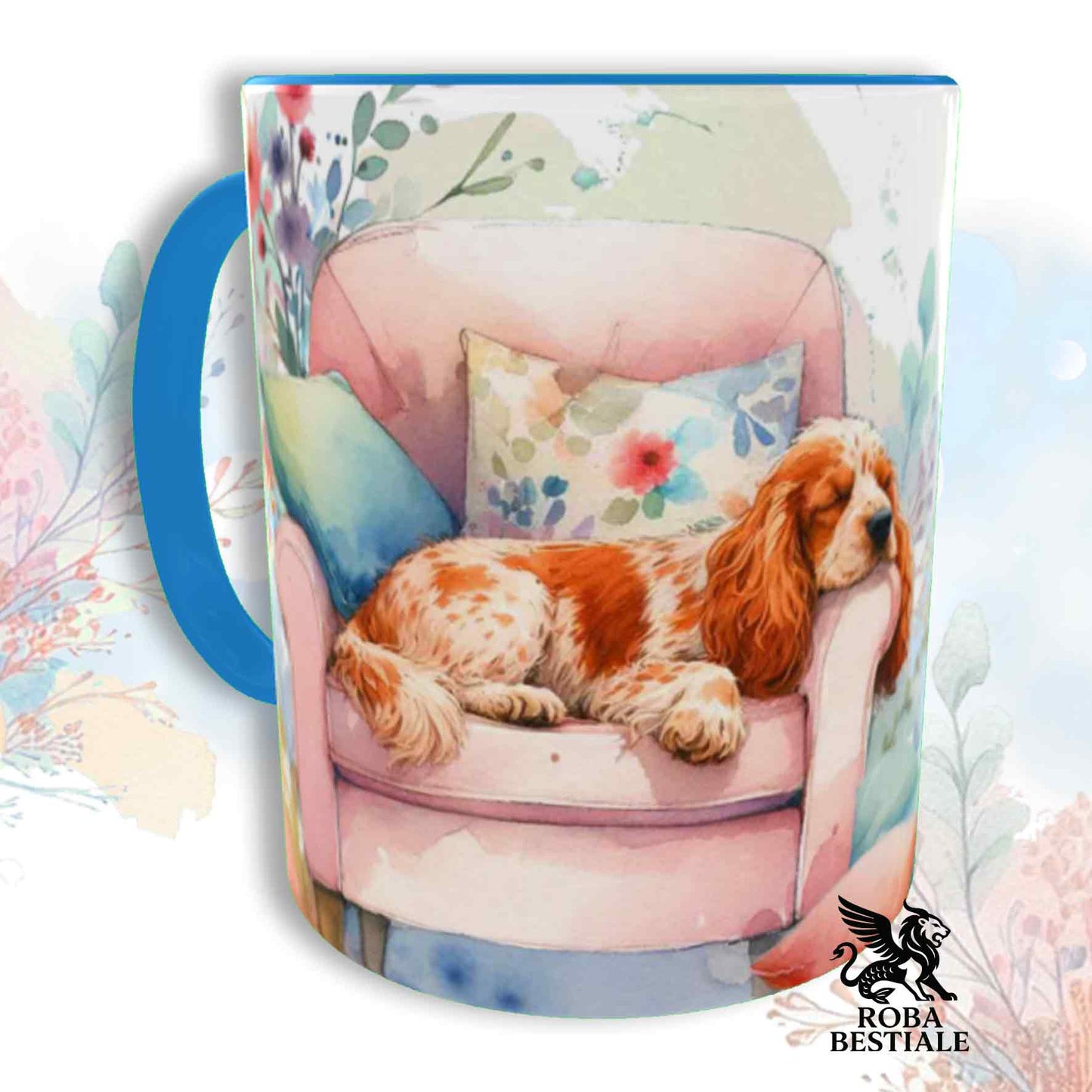 Tazza SOFT LIFE - COCKER SPANIEL INGLESE Arancio Roano - In Ceramica, colore a scelta - 330 ml