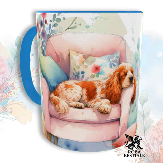 Tazza SOFT LIFE - COCKER SPANIEL INGLESE Arancio Roano - In Ceramica, colore a scelta - 330 ml
