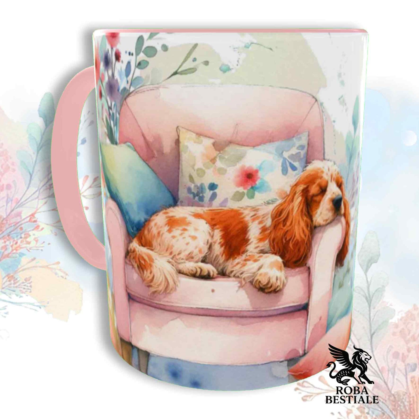 Tazza SOFT LIFE - COCKER SPANIEL INGLESE Arancio Roano - In Ceramica, colore a scelta - 330 ml