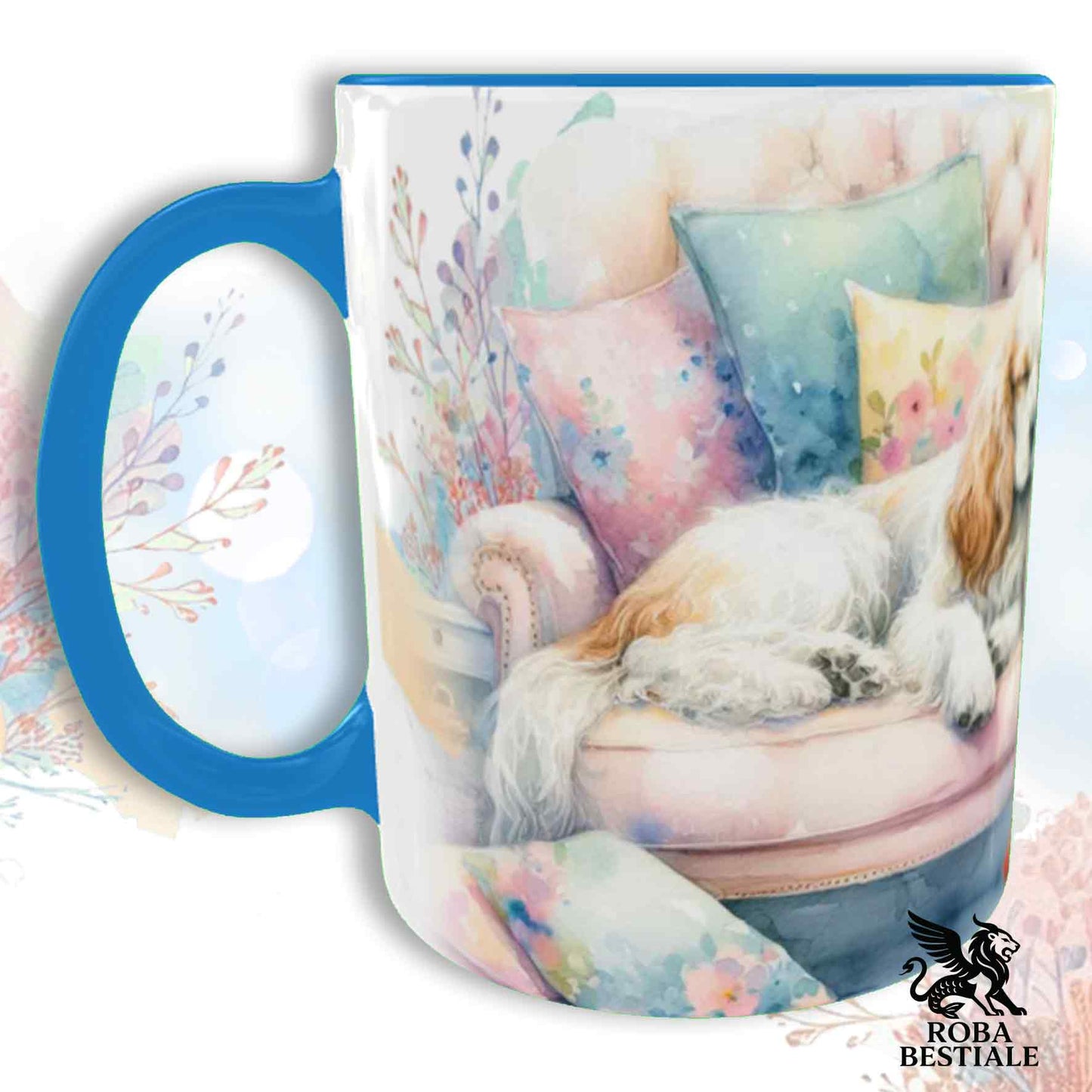 Tazza SOFT LIFE - COCKER SPANIEL INGLESE Bianco e Arancio - In Ceramica, colore a scelta - 330 ml