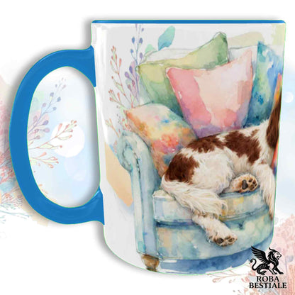 Tazza SOFT LIFE - COCKER SPANIEL INGLESE Bianco e Fegato - In Ceramica, colore a scelta - 330 ml