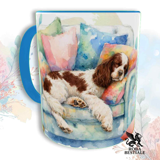 Tazza SOFT LIFE - COCKER SPANIEL INGLESE Bianco e Fegato - In Ceramica, colore a scelta - 330 ml