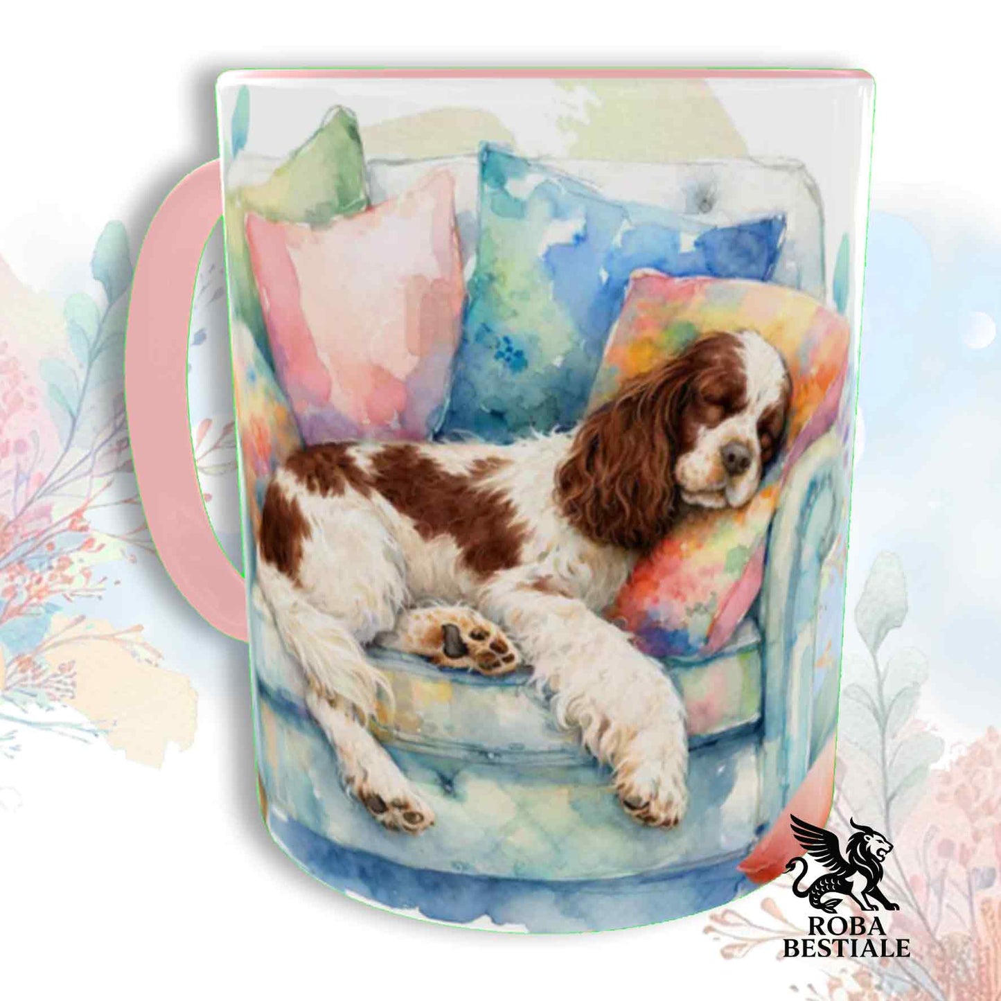 Tazza SOFT LIFE - COCKER SPANIEL INGLESE Bianco e Fegato - In Ceramica, colore a scelta - 330 ml