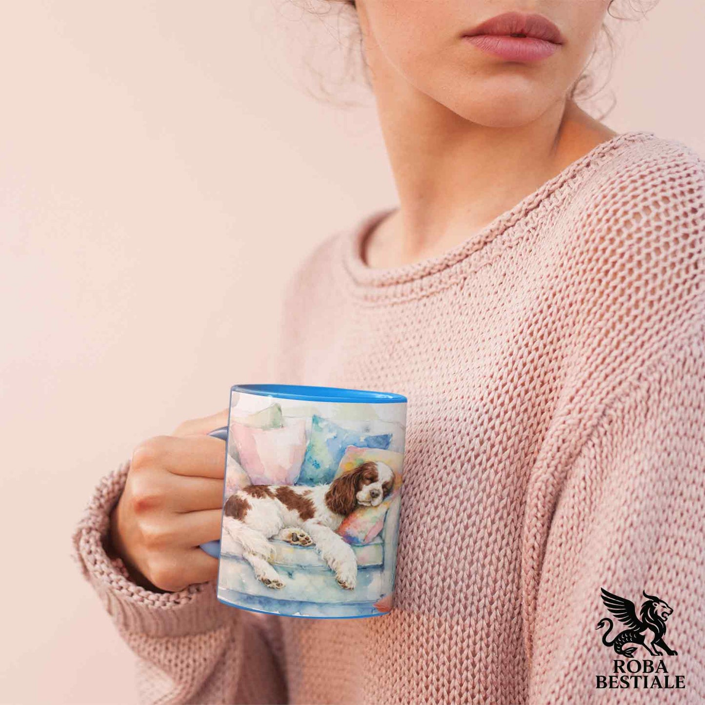 Tazza SOFT LIFE - COCKER SPANIEL INGLESE Bianco e Fegato - In Ceramica, colore a scelta - 330 ml
