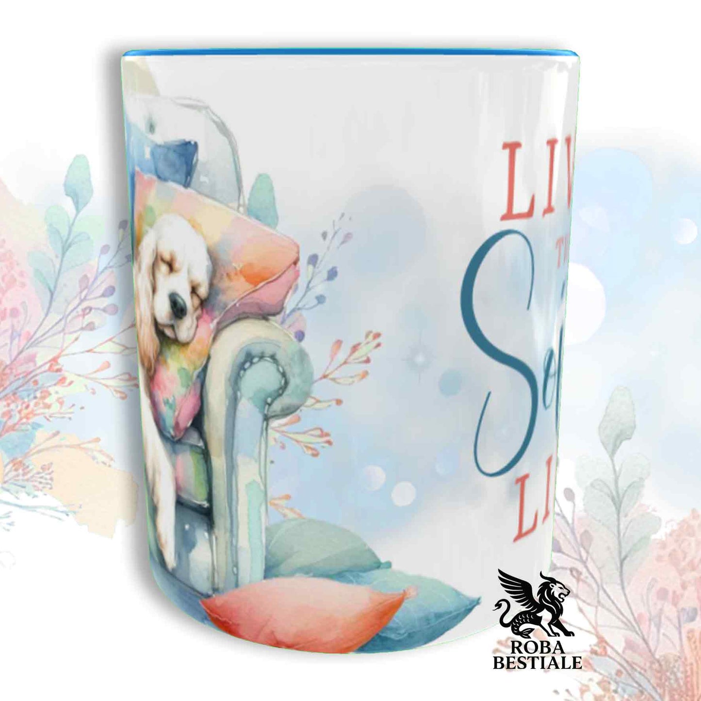 Tazza SOFT LIFE - COCKER SPANIEL INGLESE Bianco e Limone - In Ceramica, colore a scelta - 330 ml