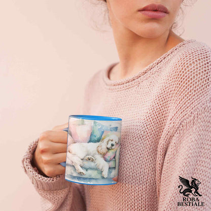 Tazza SOFT LIFE - COCKER SPANIEL INGLESE Bianco e Limone - In Ceramica, colore a scelta - 330 ml