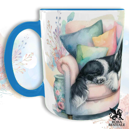 Tazza SOFT LIFE - COCKER SPANIEL INGLESE Bianco e Nero - In Ceramica, colore a scelta - 330 ml