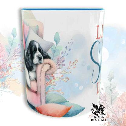 Tazza SOFT LIFE - COCKER SPANIEL INGLESE Bianco e Nero - In Ceramica, colore a scelta - 330 ml