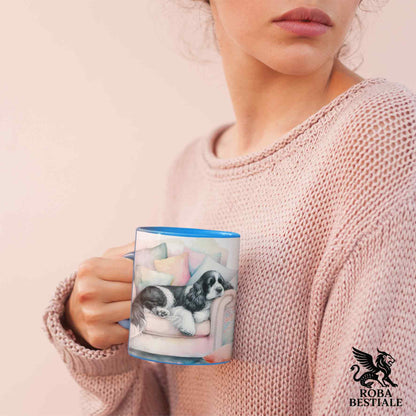 Tazza SOFT LIFE - COCKER SPANIEL INGLESE Bianco e Nero - In Ceramica, colore a scelta - 330 ml