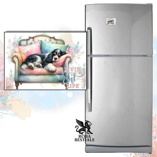 Calamita SOFT LIFE - COCKER SPANIEL INGLESE Black Tricolor - in MDF - 7x5 cm