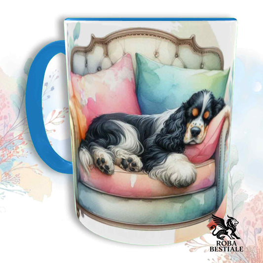 Tazza SOFT LIFE - COCKER SPANIEL INGLESE Black Tricolor - In Ceramica, colore a scelta - 330 ml