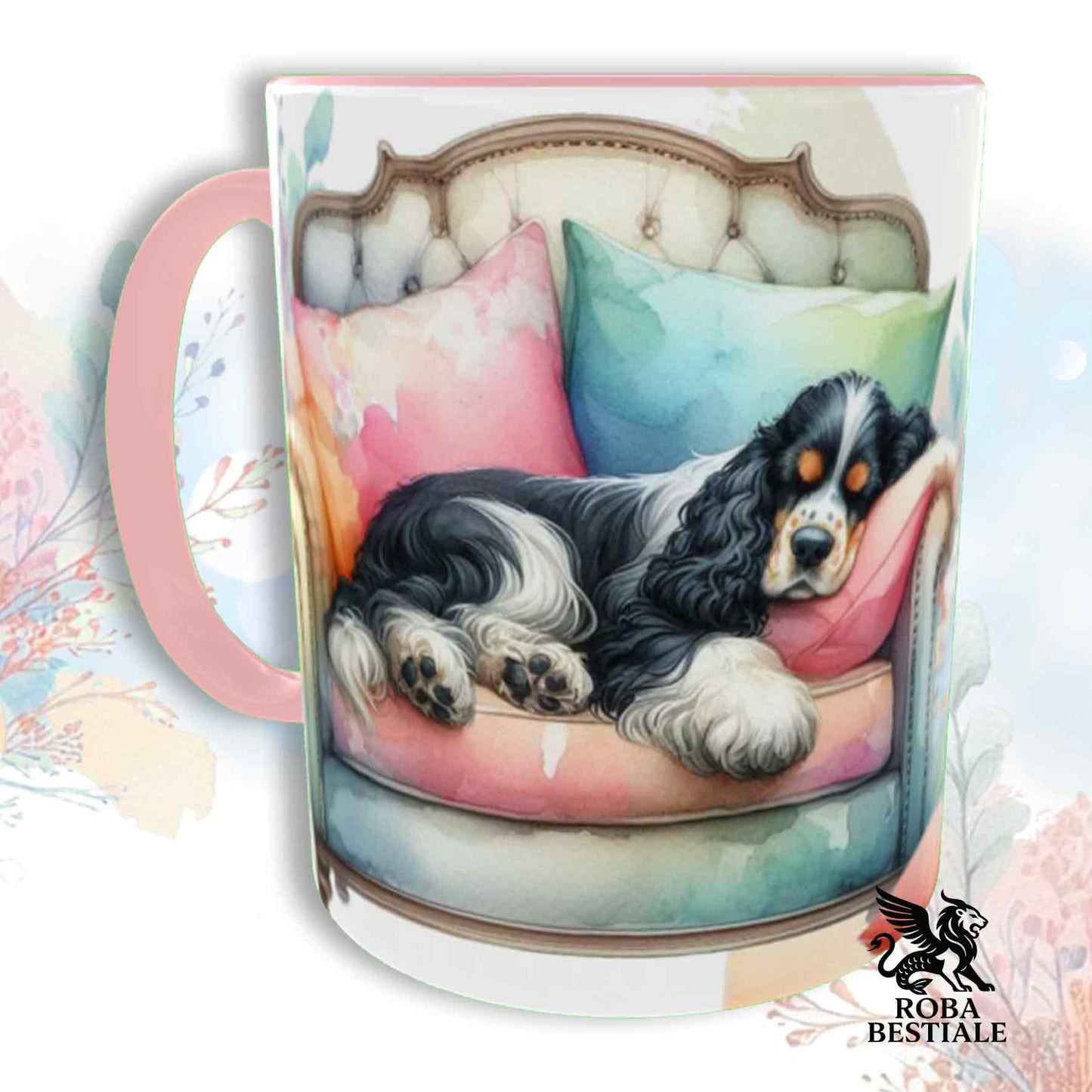 Tazza SOFT LIFE - COCKER SPANIEL INGLESE Black Tricolor - In Ceramica, colore a scelta - 330 ml
