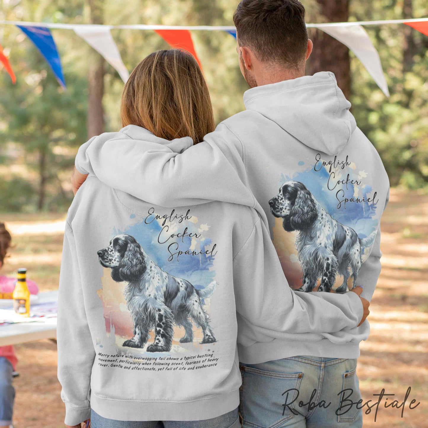 Felpa BEHAVIOR - COCKER SPANIEL INGLESE Blu Roano - Standard FCI - Unisex - Grigia - dalla XS alla 3XL