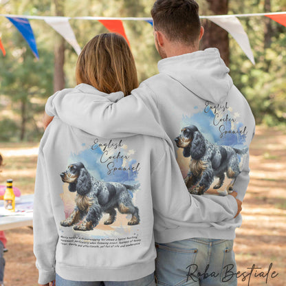 Felpa BEHAVIOR - COCKER SPANIEL INGLESE Blu Roano Focato - Standard FCI - Unisex - Grigia - dalla XS alla 3XL