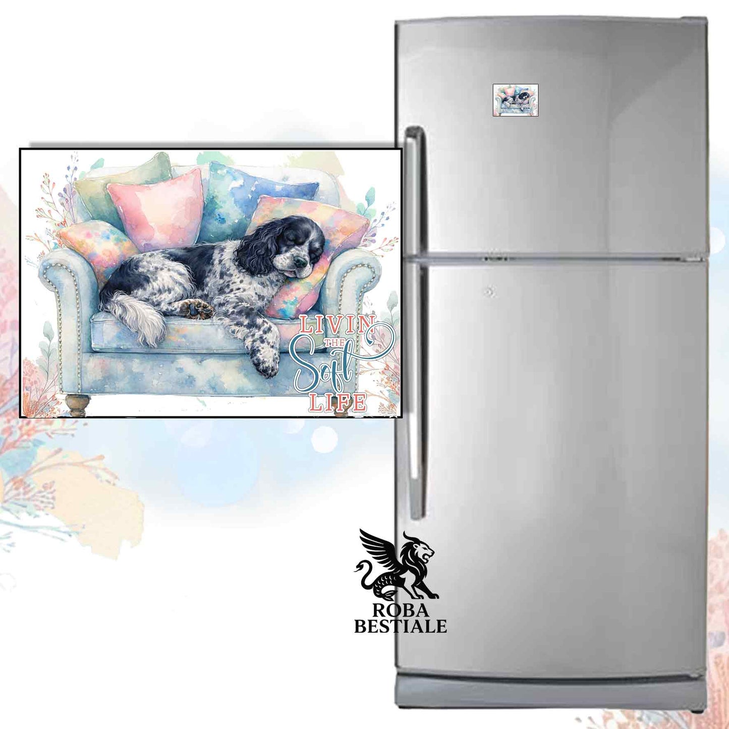 Calamita SOFT LIFE - COCKER SPANIEL INGLESE Blue Roano - in MDF - 7x5 cm