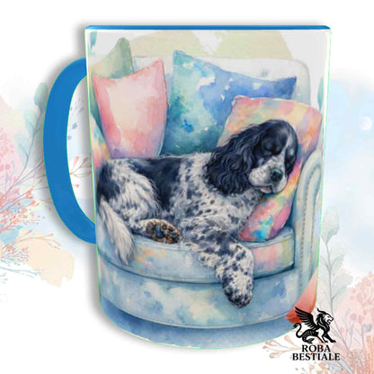 Tazza SOFT LIFE - COCKER SPANIEL INGLESE Blue Roano - In Ceramica, colore a scelta - 330 ml