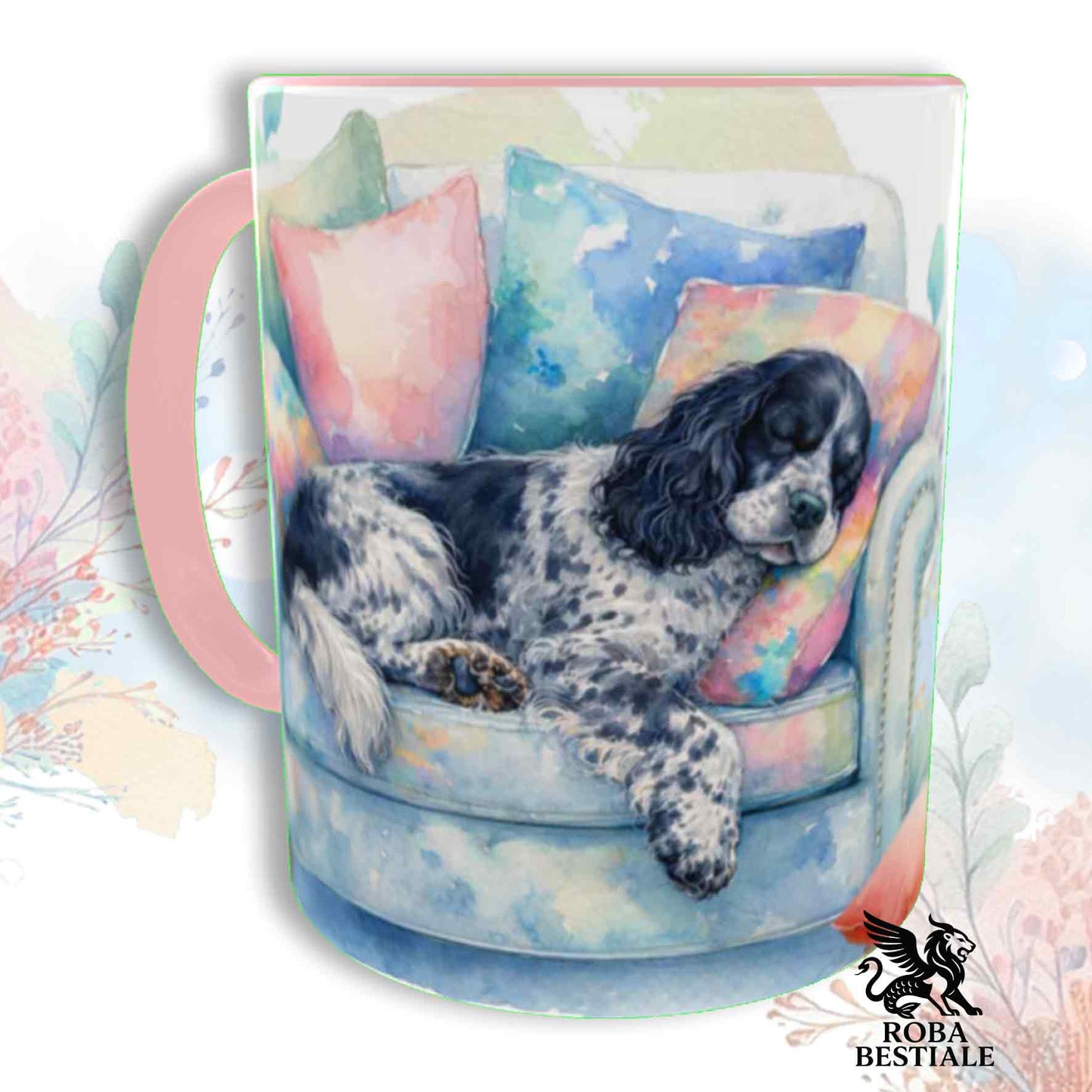 Tazza SOFT LIFE - COCKER SPANIEL INGLESE Blue Roano - In Ceramica, colore a scelta - 330 ml