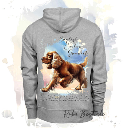 Felpa BEHAVIOR - COCKER SPANIEL INGLESE Dorato - Standard FCI - Unisex - Grigia - dalla XS alla 3XL