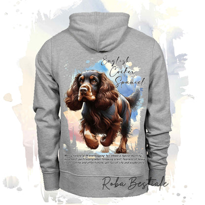 Felpa BEHAVIOR - COCKER SPANIEL INGLESE Fegato Focato - Standard FCI - Unisex - Grigia - dalla XS alla 3XL