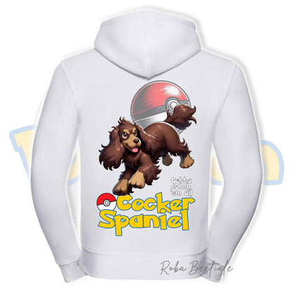 Felpa POKEMON Inspired - COCKER SPANIEL INGLESE Fegato Focato - Con Cappuccio e Full Zip, Uomo o Donna, in tanti colori - dalla XS alla 5XL
