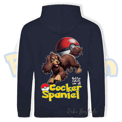 Felpa POKEMON Inspired - COCKER SPANIEL INGLESE Fegato Focato - Con Cappuccio e Tasconi, Unisex, in tanti colori - dalla XS alla 5XL