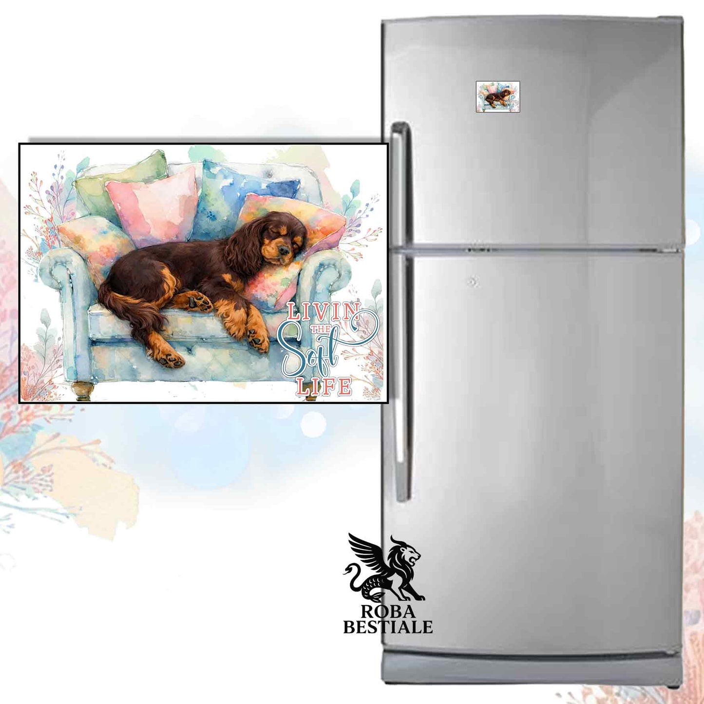 Calamita SOFT LIFE - COCKER SPANIEL INGLESE Fegato Focato - in MDF - 7x5 cm