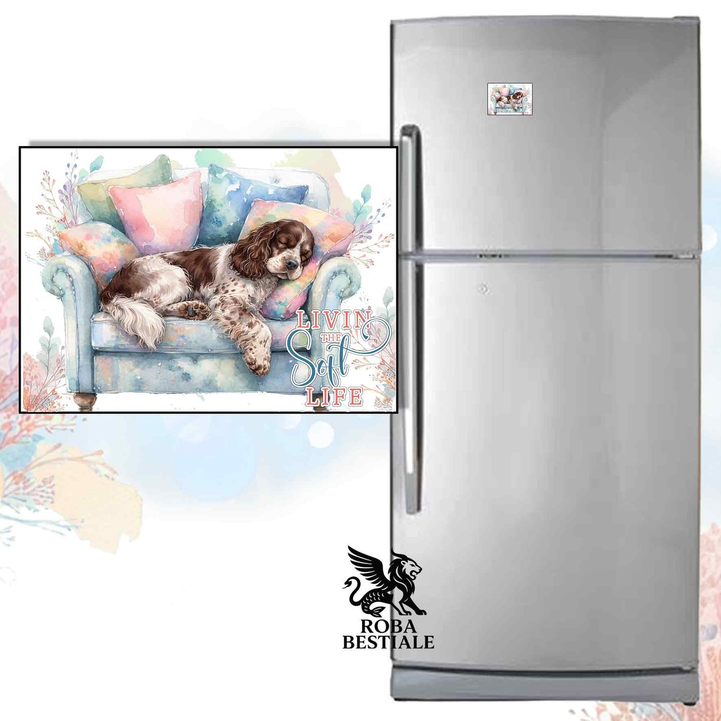 Calamita SOFT LIFE - COCKER SPANIEL INGLESE Fegato Roano - in MDF - 7x5 cm
