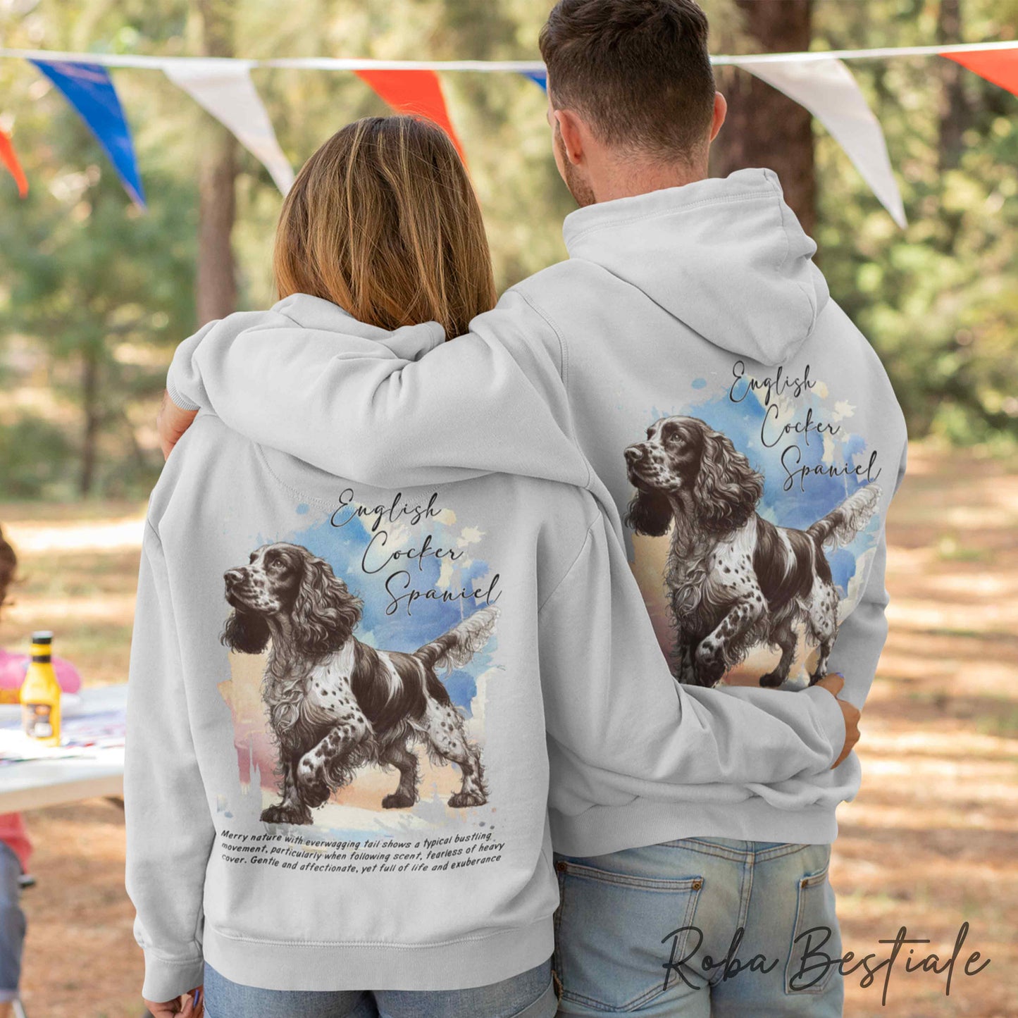 Felpa BEHAVIOR - COCKER SPANIEL INGLESE Fegato Roano - Standard FCI - Unisex - Grigia - dalla XS alla 3XL