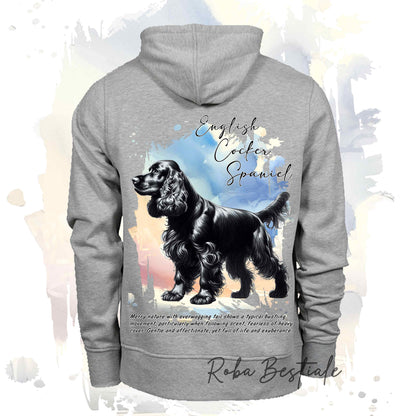 Felpa BEHAVIOR - COCKER SPANIEL INGLESE Nero - Standard FCI - Unisex - Grigia - dalla XS alla 3XL