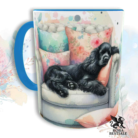 Tazza SOFT LIFE - COCKER SPANIEL INGLESE Nero - In Ceramica, colore a scelta - 330 ml