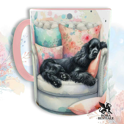 Tazza SOFT LIFE - COCKER SPANIEL INGLESE Nero - In Ceramica, colore a scelta - 330 ml