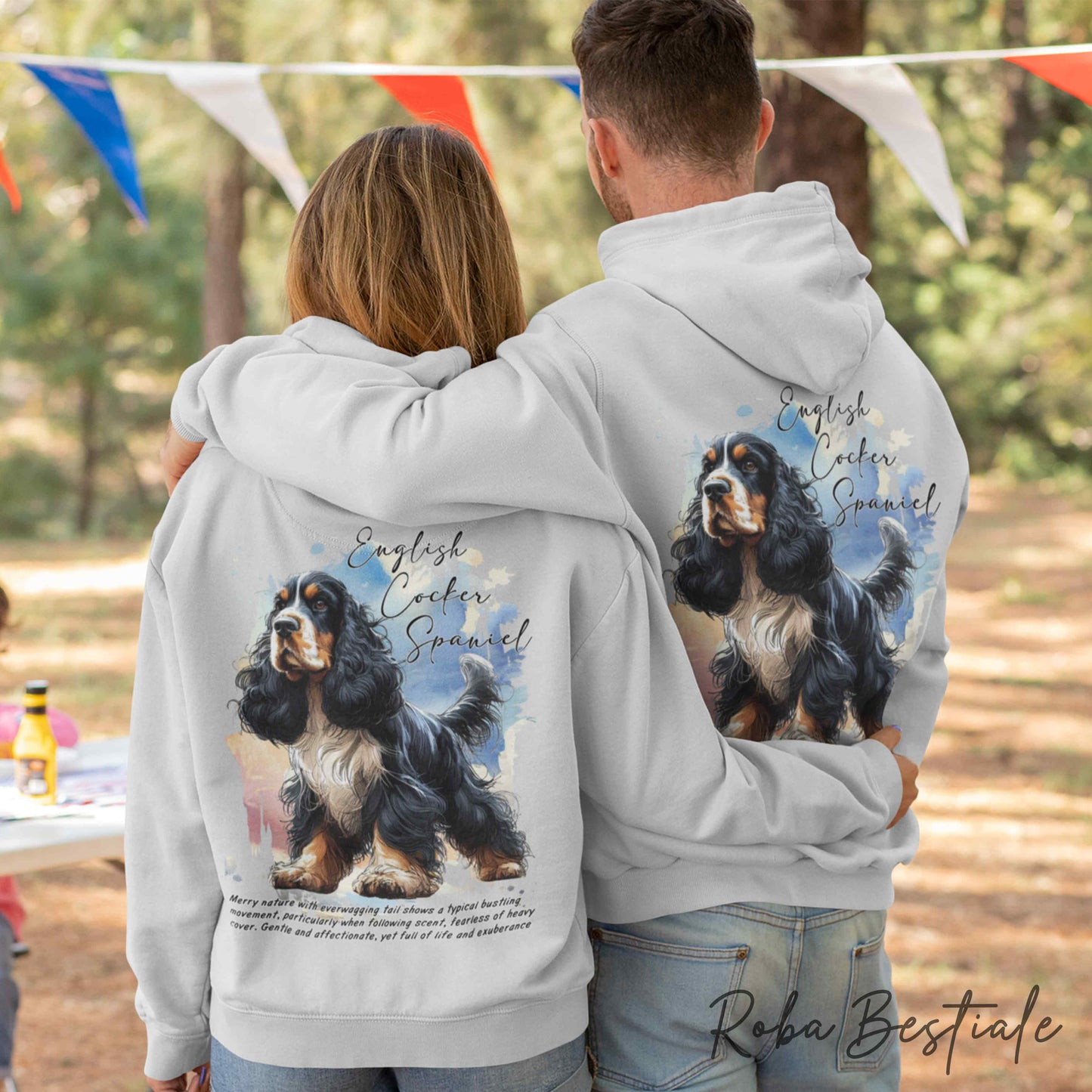 Felpa BEHAVIOR - COCKER SPANIEL INGLESE Black Tricolor - Standard FCI - Unisex - Grigia - dalla XS alla 3XL
