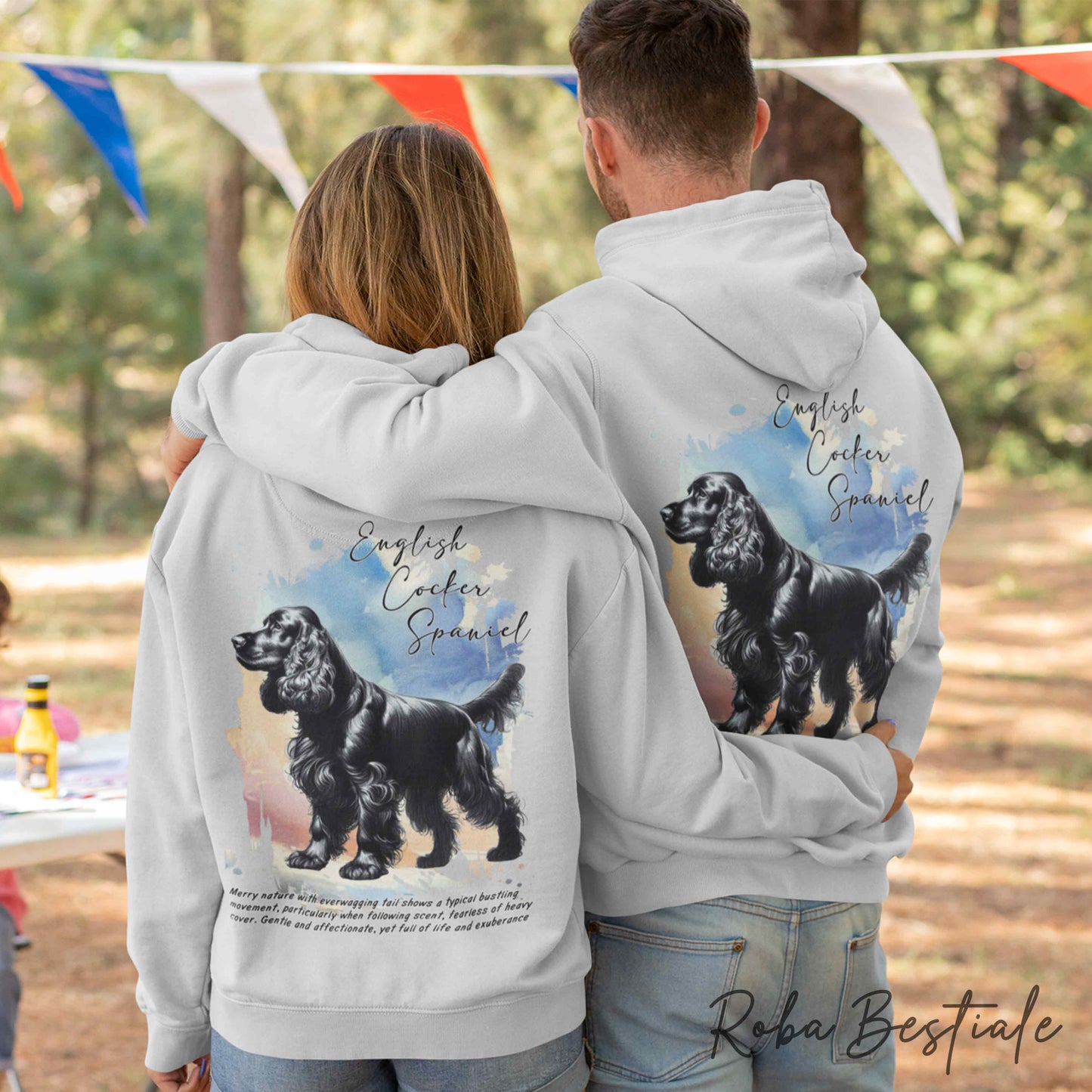 Felpa BEHAVIOR - COCKER SPANIEL INGLESE Nero - Standard FCI - Unisex - Grigia - dalla XS alla 3XL