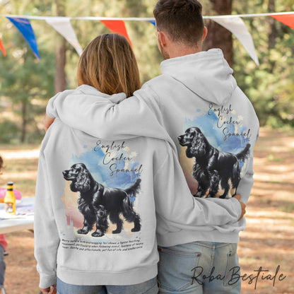 Felpa BEHAVIOR - COCKER SPANIEL INGLESE Nero - Standard FCI - Unisex - Grigia - dalla XS alla 3XL