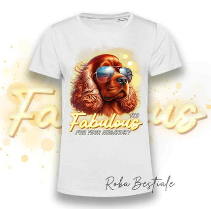 T-Shirt TOO FABULOUS - COCKER SPANIEL INGLESE Rosso