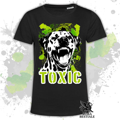 T-Shirt TOXIC - DALMATA - Uomo o Donna - Bianca, Beige o Nera, dalla XS alla 5XL