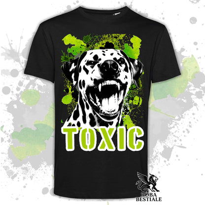 T-Shirt TOXIC - DALMATA - Uomo o Donna - Bianca, Beige o Nera, dalla XS alla 5XL