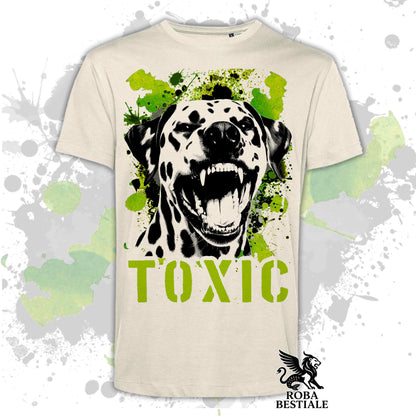 T-Shirt TOXIC - DALMATA - Uomo o Donna - Bianca, Beige o Nera, dalla XS alla 5XL