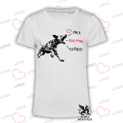 T-Shirt CUTIE - DALMATIAN - White or Beige, for Men or Women - from XS to 5XL