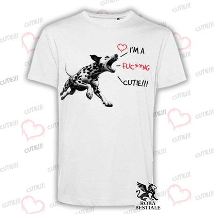 T-Shirt CUTIE - DALMATIAN - White or Beige, for Men or Women - from XS to 5XL